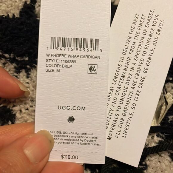 NWT UGG Phoebe Fluffy Sweater Wrap Cardigan - Picture 7 of 8